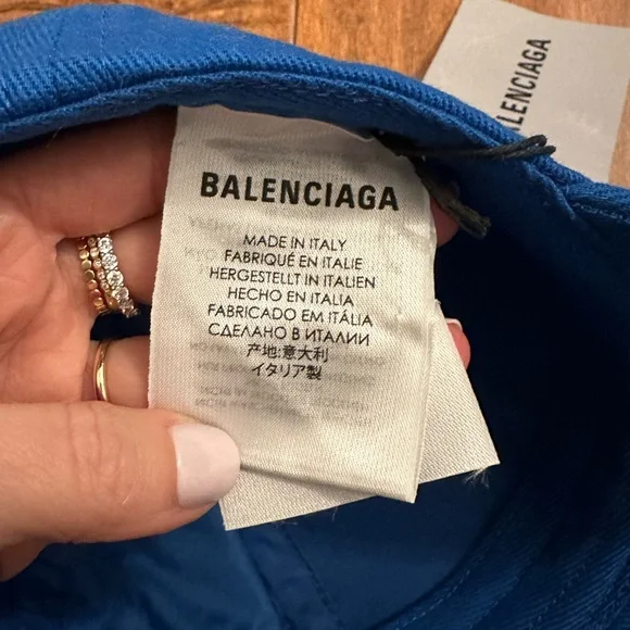 Balenciaga Blue Logo Embroidered Baseball Hat - Picture 12 of 16
